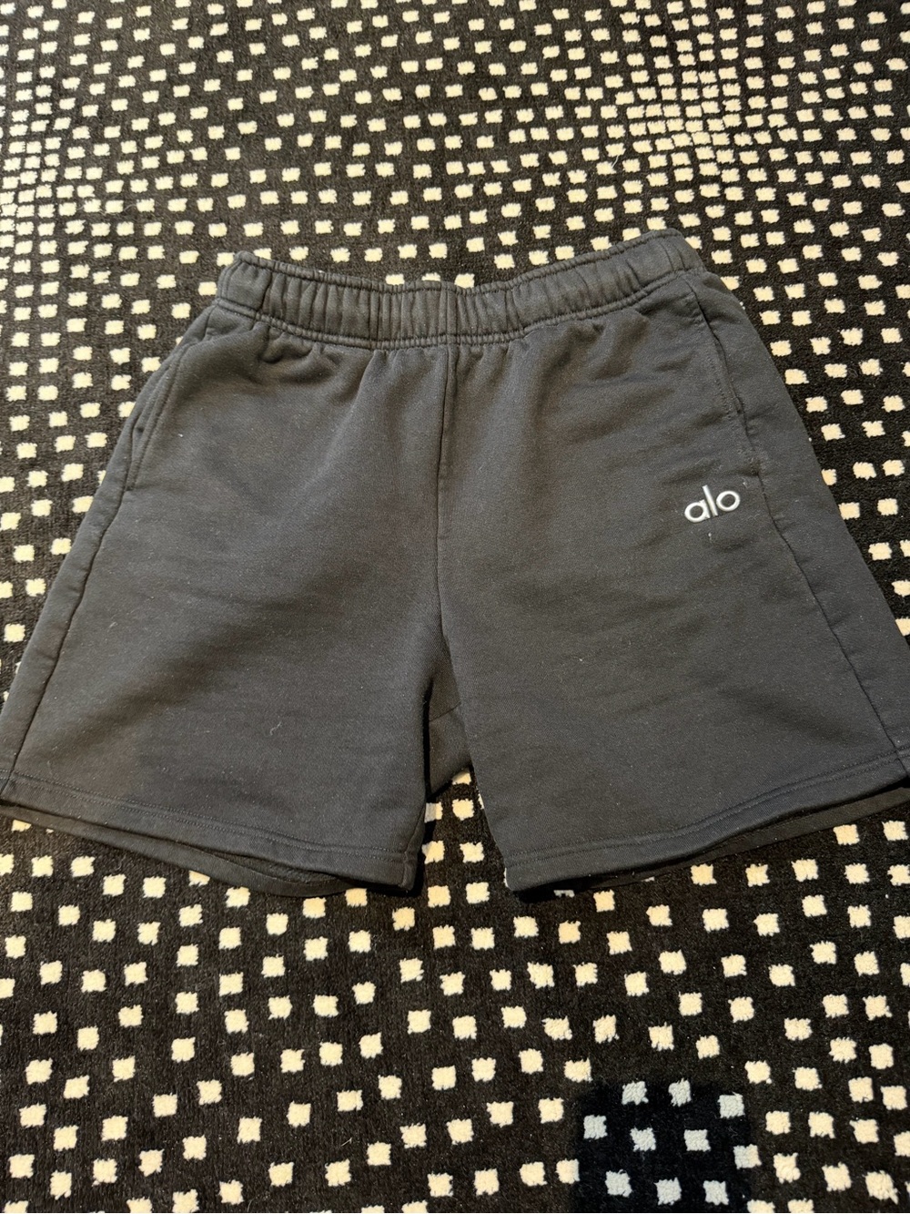 ALO Yoga women’s Black Athletic/Sweat Shorts with Logo